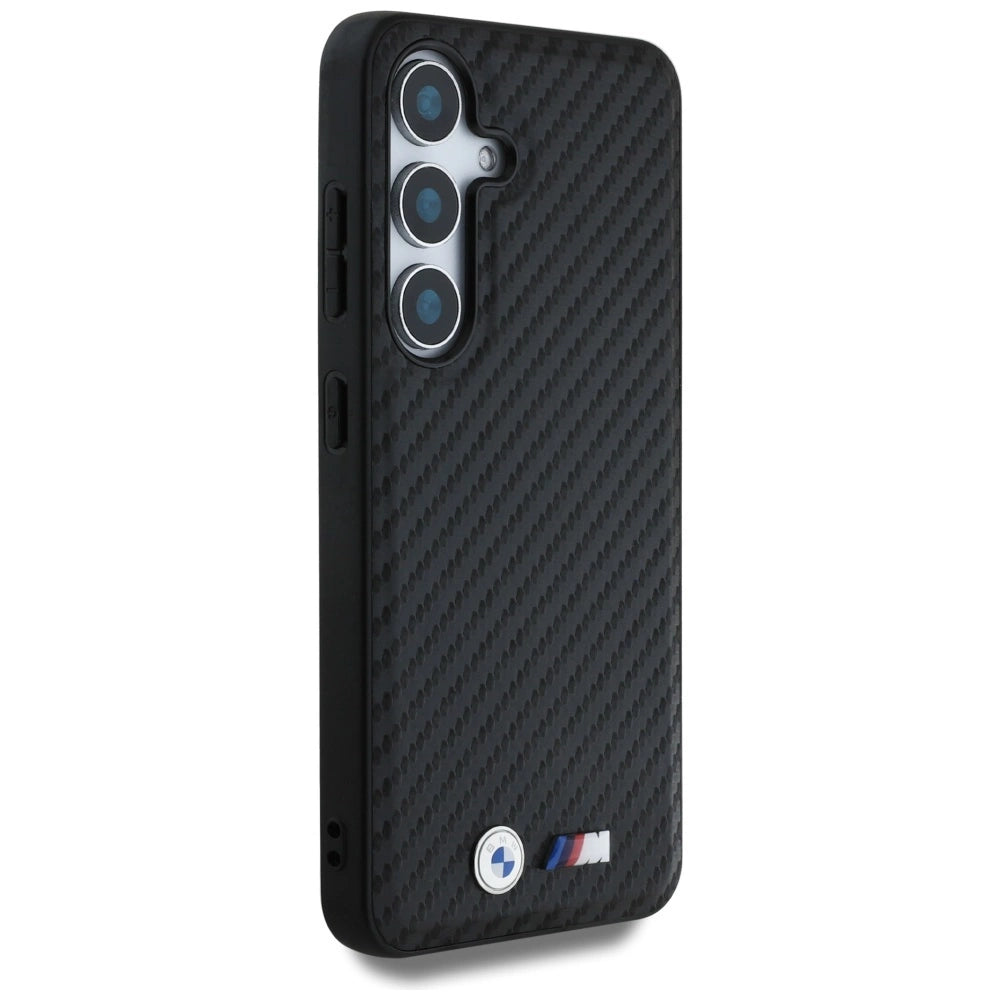 BMW læder Carbon MagSafe Case til Samsung Galaxy S25 - sort