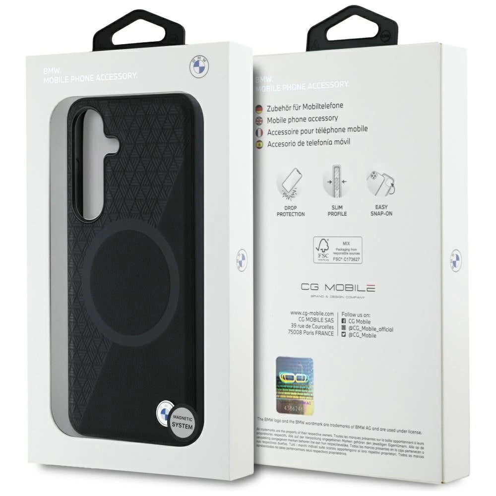 BMW læder MagSafe Case til Samsung Galaxy S25 - sort