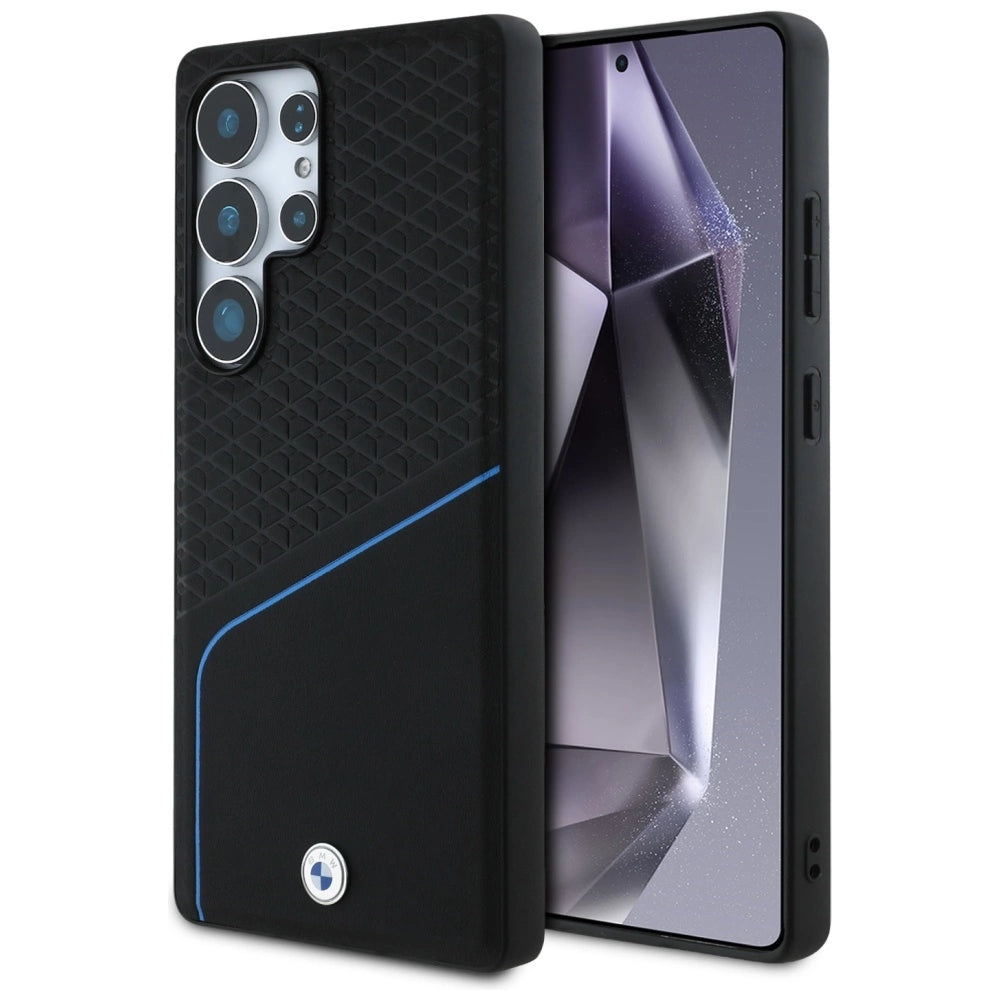 BMW læder tekstureret og glat MagSafe case til Samsung Galaxy S25 Ultra - sort