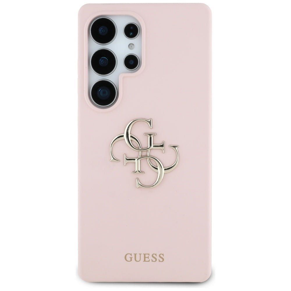 Guess Silicone Big 4G Logo Bottom Script Case til Samsung Galaxy S25 Ultra - Pink