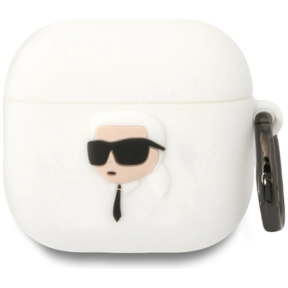 Karl Lagerfeld 3D Silicone NFT Case til AirPods 4 - Hvid