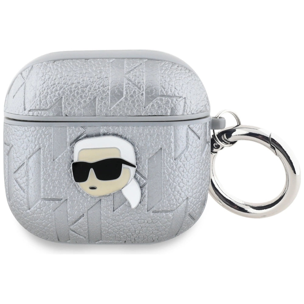 Karl Lagerfeld Monogram Karl Head Case til AirPods 4 - sølv