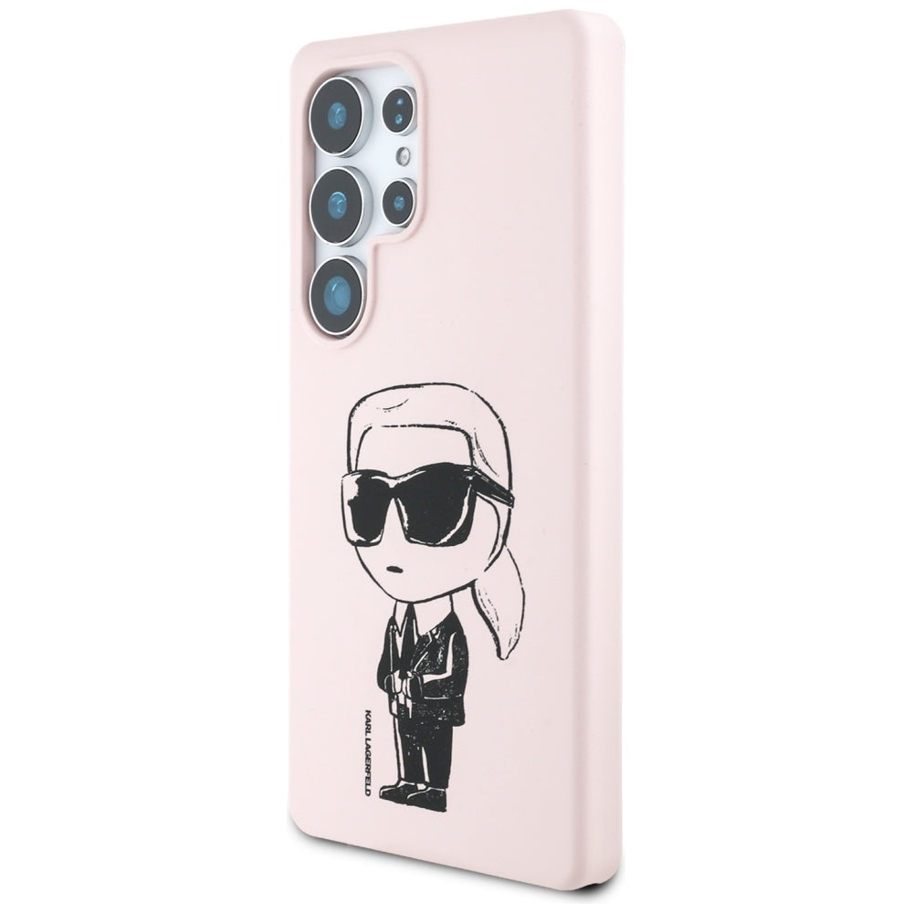 Karl Lagerfeld Silicone Graffiti Ikonik Printed Logo MagSafe Case til Samsung Galaxy S25 Ultra - Pink