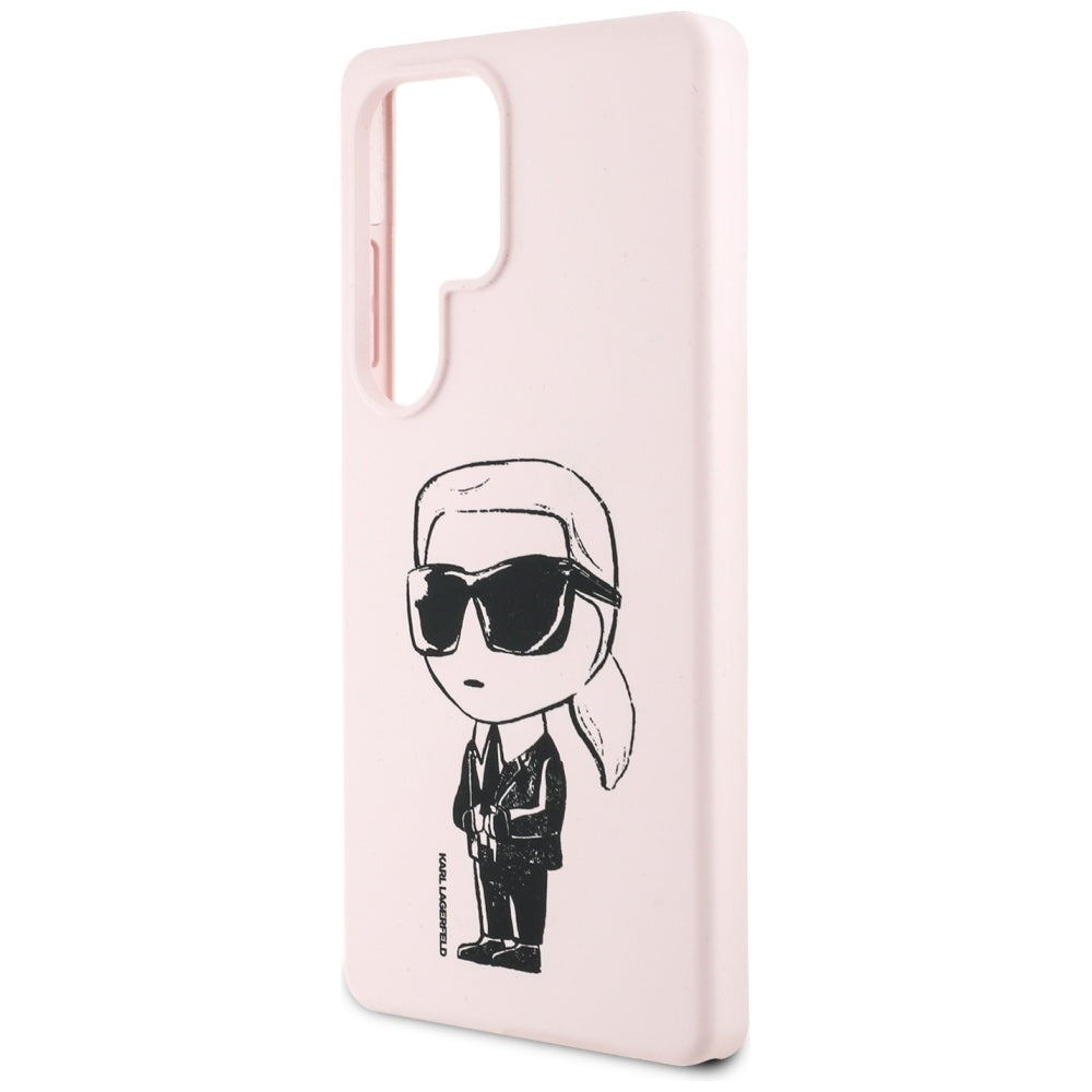 Karl Lagerfeld Silicone Graffiti Ikonik Printed Logo MagSafe Case til Samsung Galaxy S25 Ultra - Pink