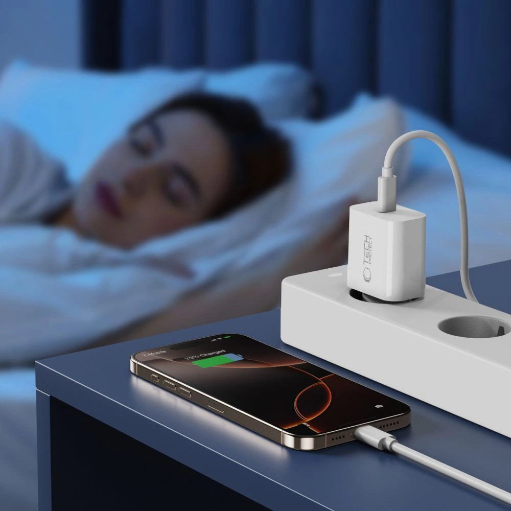 Tech-Protect NC20W vægoplader USB-C-port - hvid