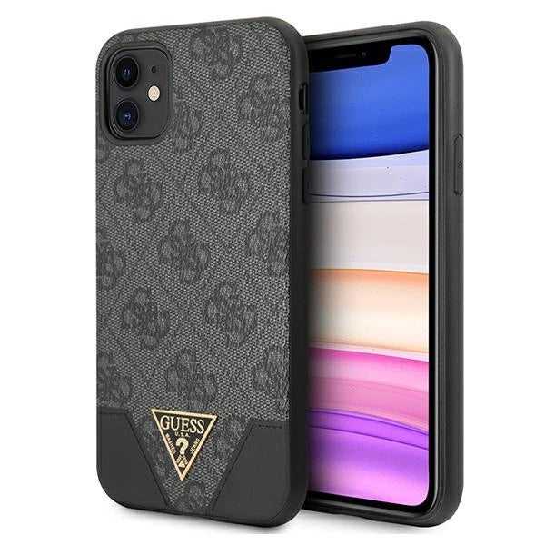 Guess 4G Triangle Samlingscase til iPhone 11 6.1" / Xr - grå