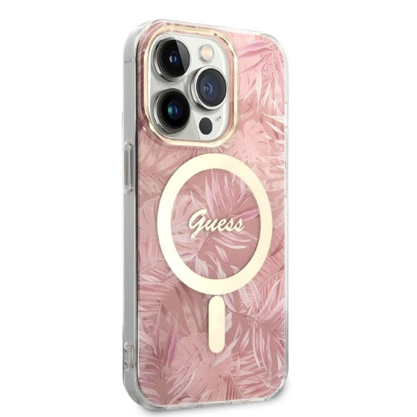 Guess MagSafe case + charger set for iPhone 14 Pro 6.1" - pink