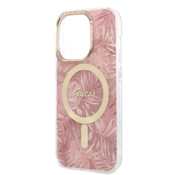 Guess MagSafe case + charger set for iPhone 14 Pro 6.1" - pink