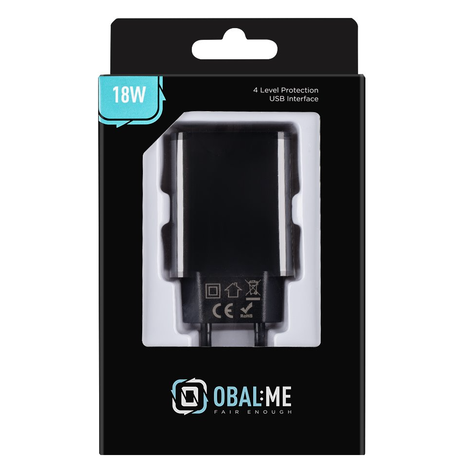 OBAL:ME Wall Charger USB-A 18W - Black