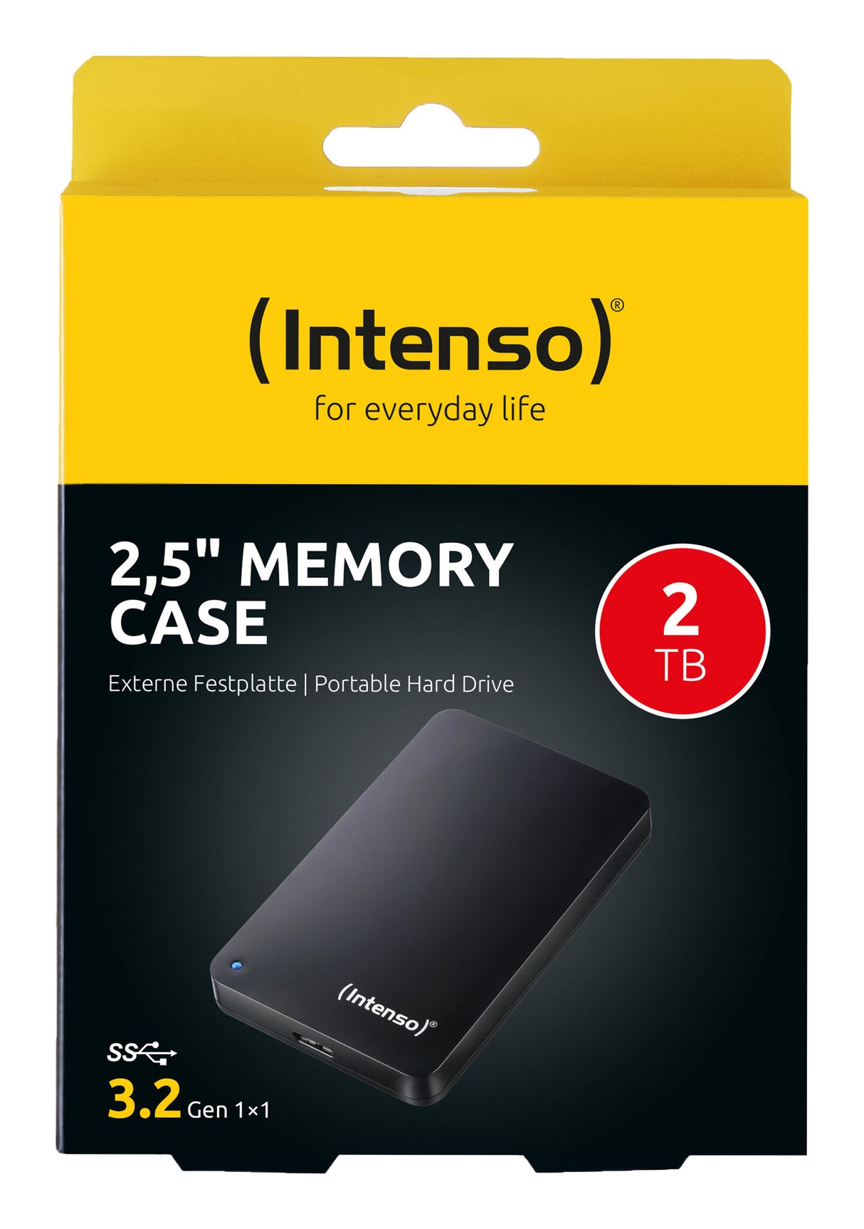 Intenso 2TB 2.5" Memory Case USB 3.0 ekstern harddisk 5400 rpm 2.5" USB Type-A 3.2 Gen 1 (3.1 Gen 1) Sort