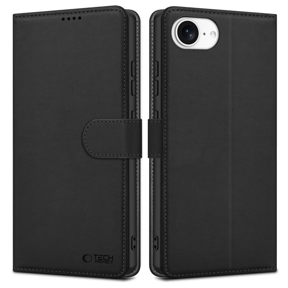 Tech-Protect Wallet Case til iPhone 16e - Matte sort