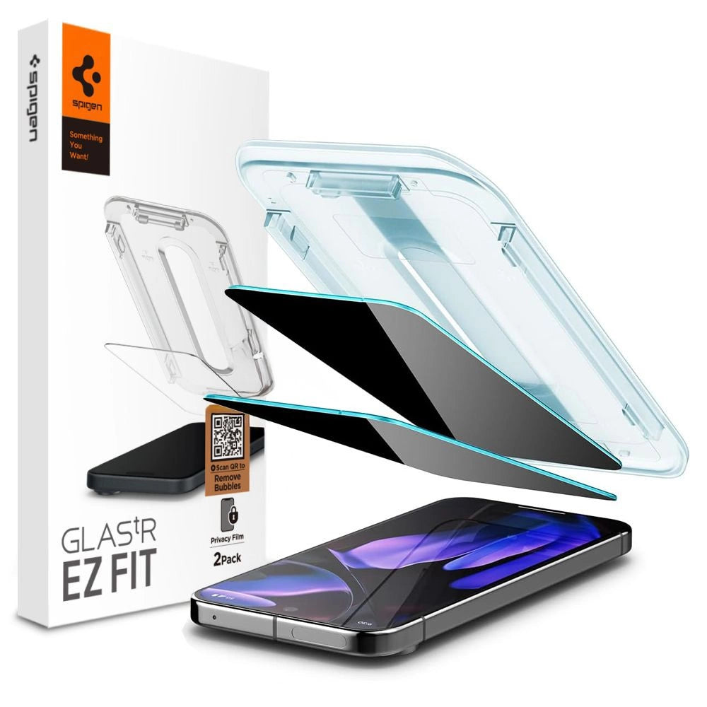 Spigen Glas.TR "Ez Fit" Privacy HD 2-pack privatlivsglas til Google Pixel 9 / 9 Pro