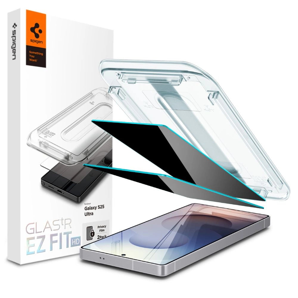 Spigen Glas.TR "Ez Fit" Privacy 2-pack til Samsung Galaxy S25 Ultra