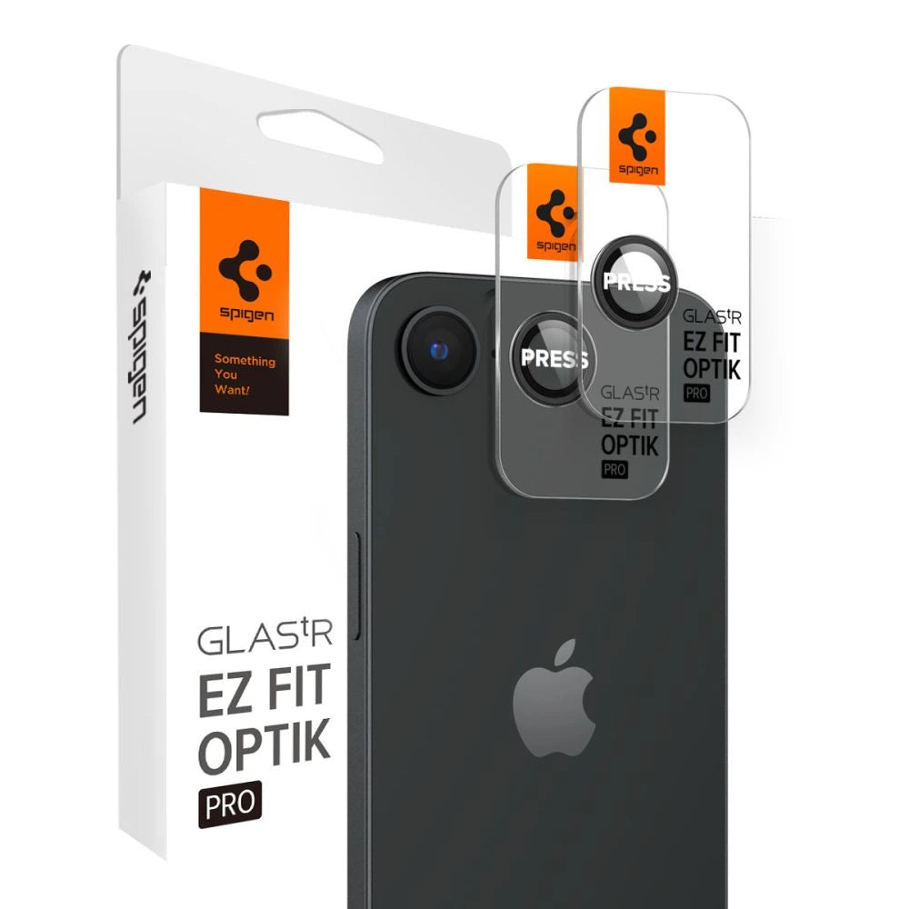 Spigen Optik Pro GLAS.TR "Ez Fit" Kamera Cover 2-pakke til iPhone 16e - sort