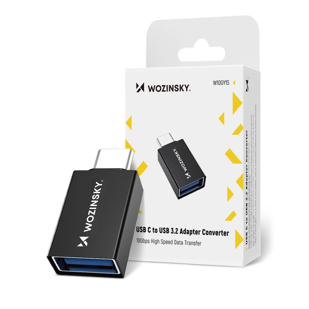 Wozinsky W10GY1S USB-C - USB-A 3.2 10Gb/s Adapter - sort