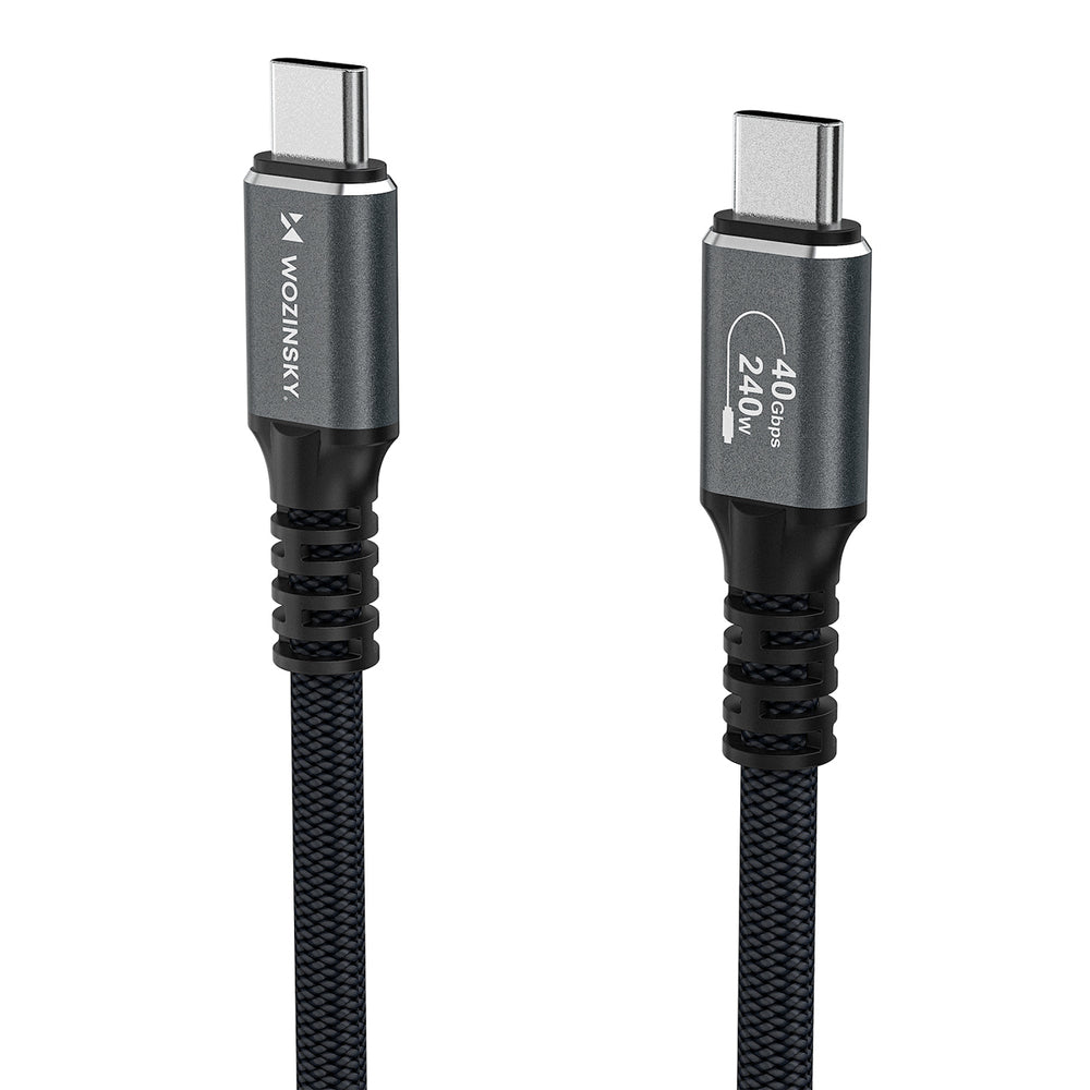 Wozinsky WPS-UY42S USB-C USB4 Kabel 40Gb/s 240W 2m 4K - sort