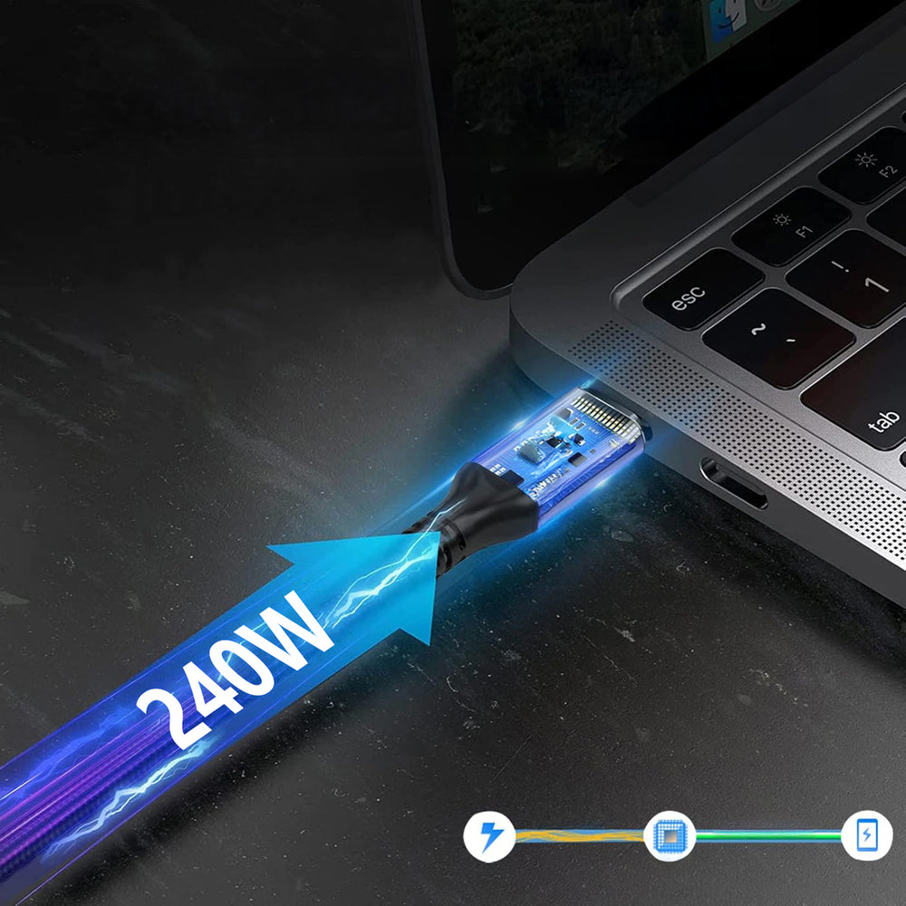 Wozinsky WPS-UY42S USB-C USB4 Kabel 40Gb/s 240W 2m 4K - sort