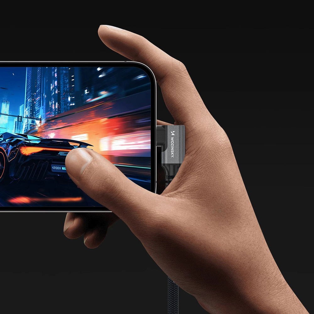 Wozinsky WPS2-UY41S USB-C Thunderbolt 4 240W vinklet kabel 2m - sort