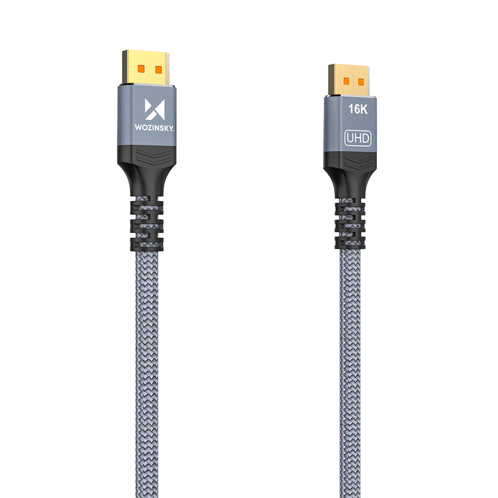 Wozinsky WPS-16AYL3S DisplayPort 2.1 Kabel 80 Gb/s 16K@60Hz 8K@120Hz 4K@240Hz HDR HDCP DSC 3m - sort