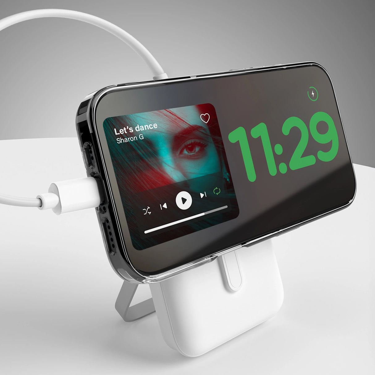 Puro 10000mAh MagSafe Wireless Power Bank med Aluminium Stativ - Hvid