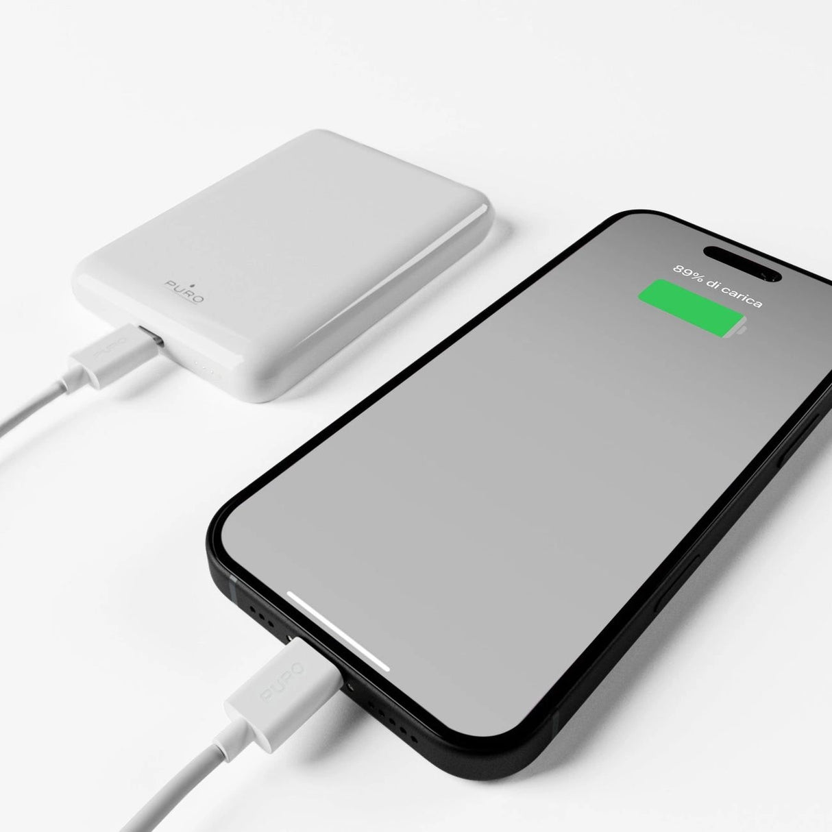Puro Power Mag Power Bank 5000mAh 20W Power Delivery USB-C - Hvid