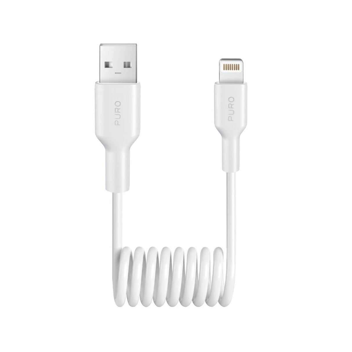 Puro 12W USB-A - Lightning Spiral Cable 1m - hvid