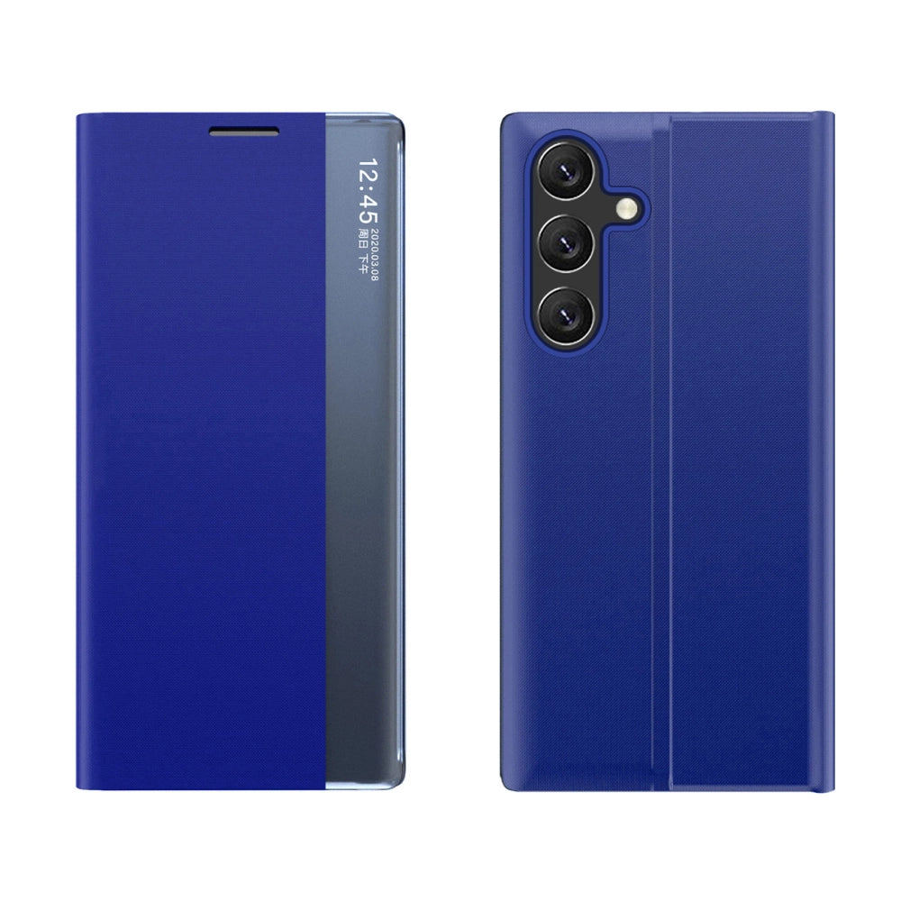 Ny Sleep Case Cover med Flip og Stand for Samsung Galaxy S25 Edge - Blå