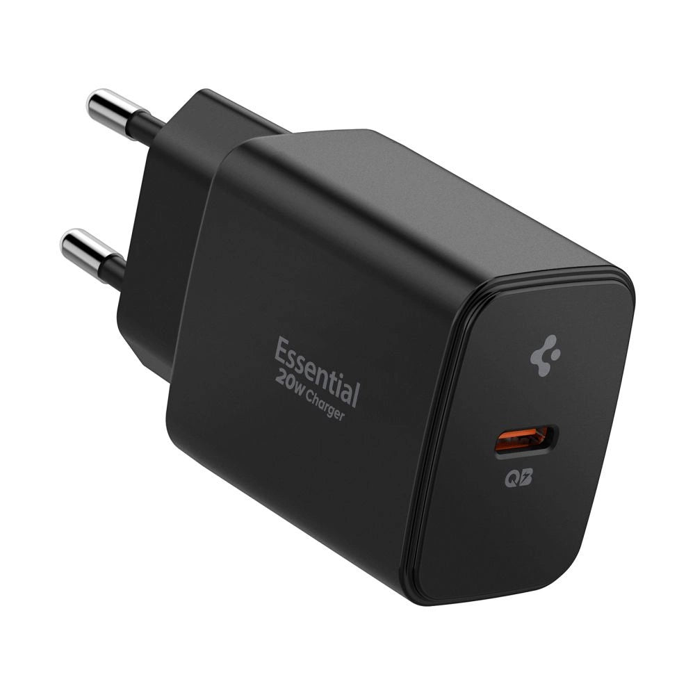 Spigen Essential EE201EU USB-C 20W Wall Charger - sort