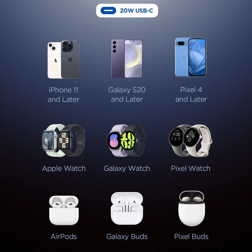 Spigen Essential EE201EU USB-C 20W Wall Charger - sort