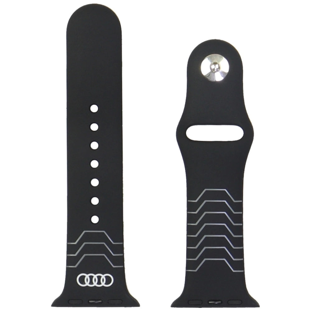 Audi Geometric Pattern Silicone Watch Strap til Apple Watch 40 / 41 / 42 mm - sort