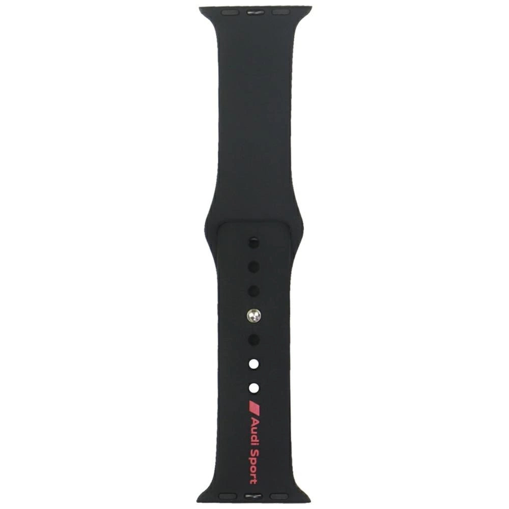 Audi Sport Red Logo Silicone Watch Strap til Apple Watch 40 / 41 / 42 mm - sort
