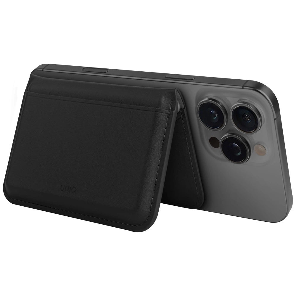 Uniq Lyden DS RFID Magnetic Wallet med telefonstativ - sort