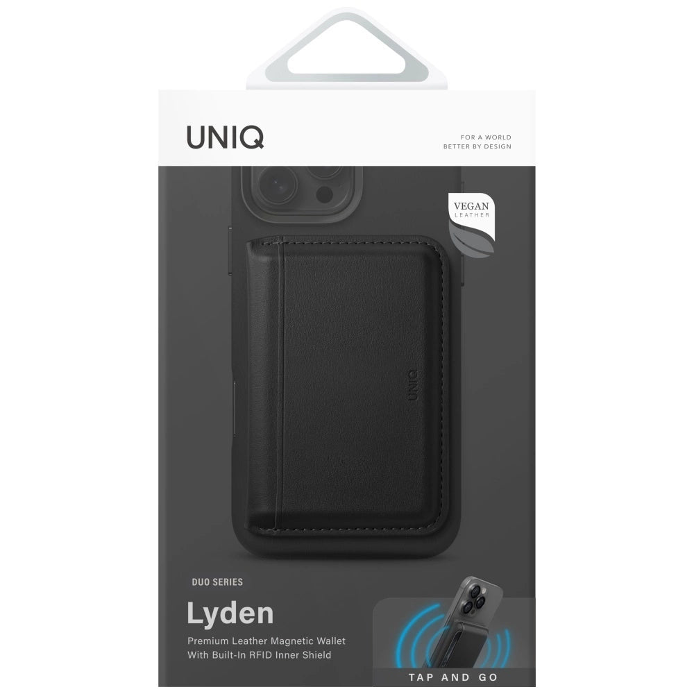 Uniq Lyden DS RFID Magnetic Wallet med telefonstativ - sort