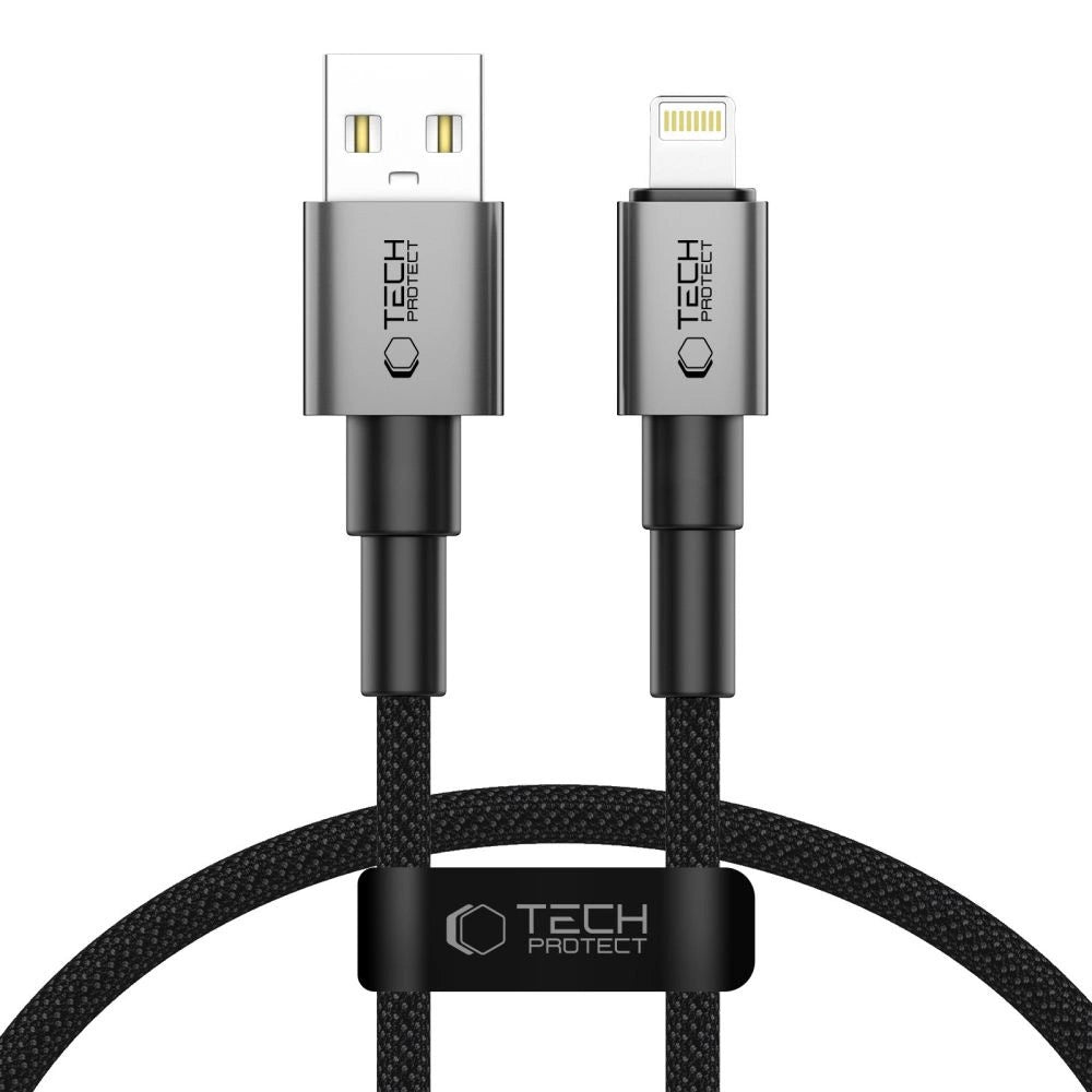 Tech-Protect Ultraboost DNA USB-A / Lightning kabel 12W/2.4A 25 cm - grå