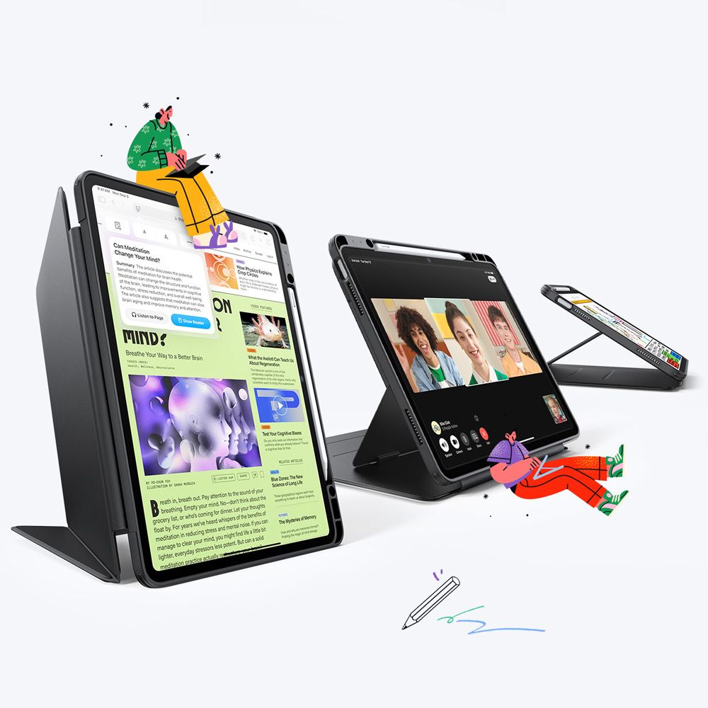 ESR Flip Hybrid Case til iPad Air 13" 1 / 2 (gen.) 2024-2025 - sort