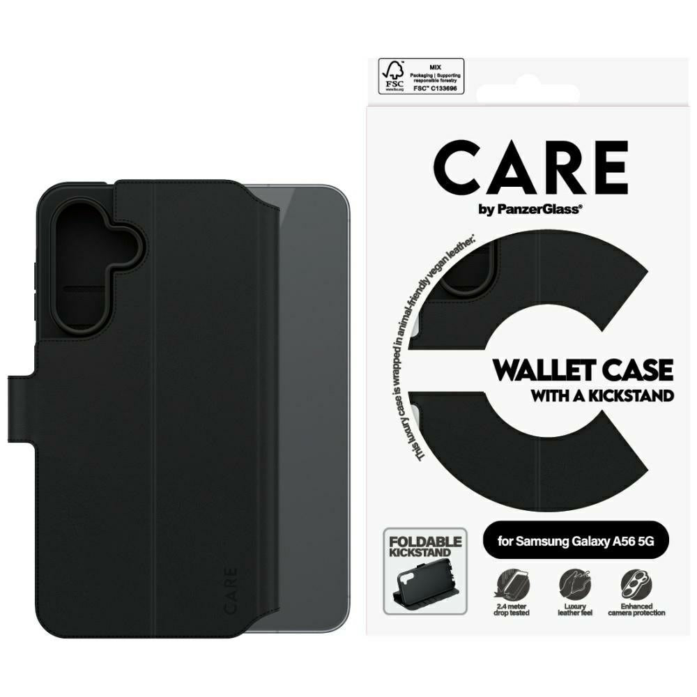 CARE af PanzerGlass Feature Wallet Kickstand Case til Samsung Galaxy A56 5G - sort