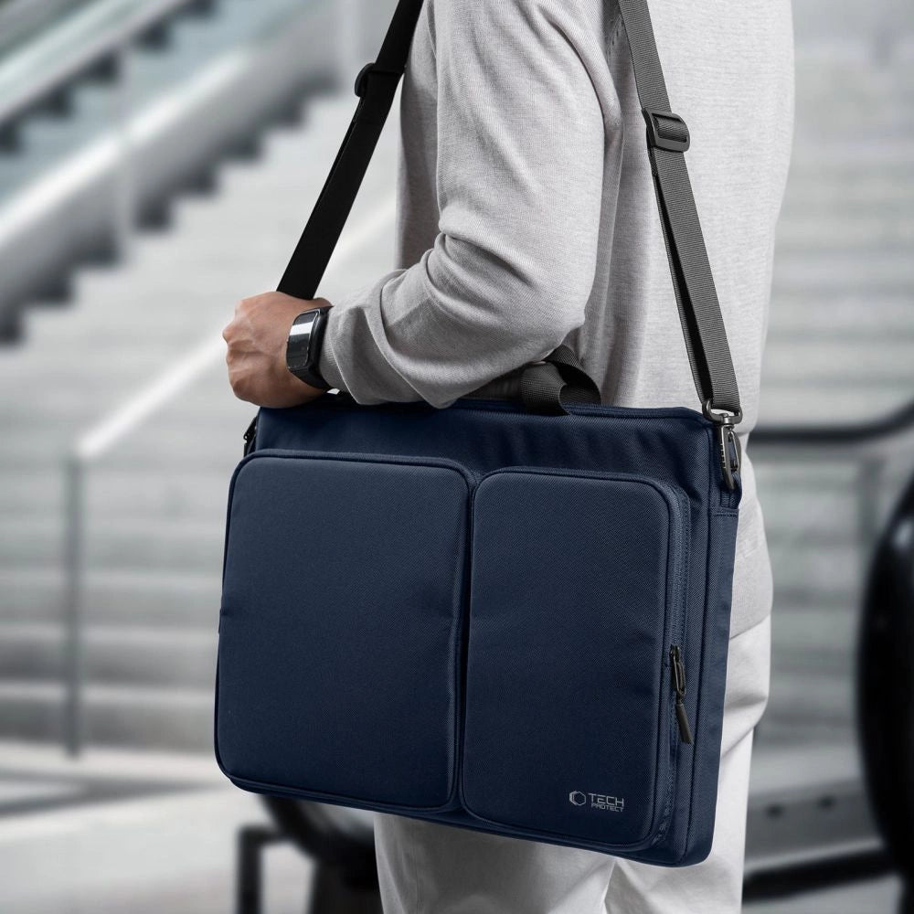Tech-Protect Defender Bag til 17" Laptop - Navy Blue