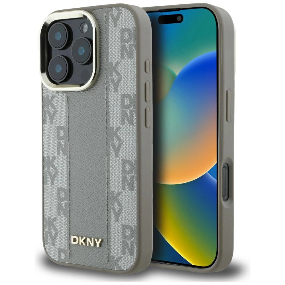 DKNY Checkered Pattern Magsafe iPhone 16 Pro Max Case - Beige