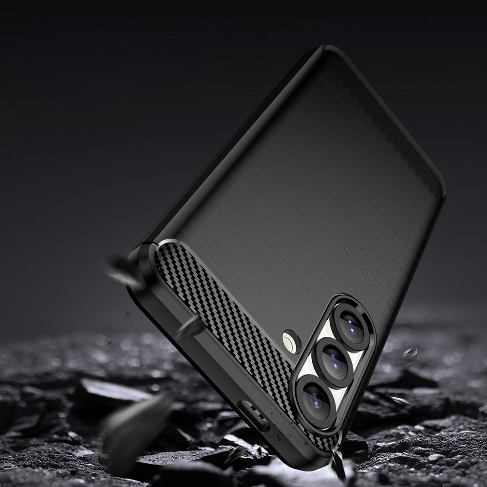 Carbon Case fleksibelt silikone til Xiaomi 15 - sort