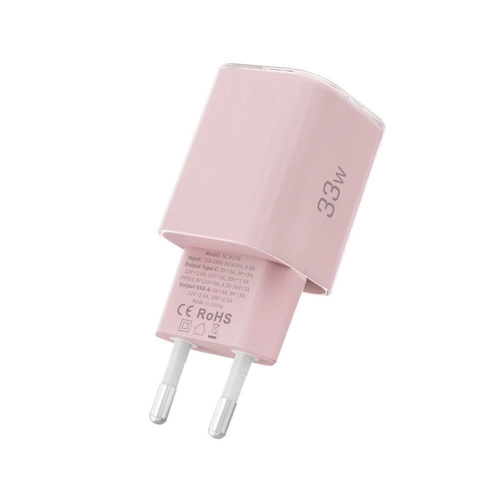 Tech-Protect NCM33W 2-port PD33W/QC3.0 vægoplader - lyserød