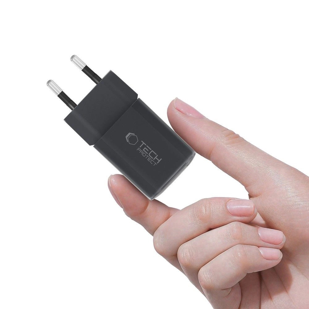 Tech-Protect NCM33W 2-port PD33W/QC3.0 vægoplader - sort