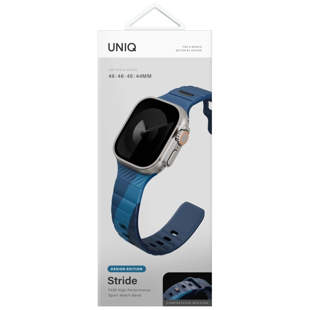 Uniq Stride De Rubber Strap til Apple Watch 44 / 45 / 46 / 49 mm - Blå