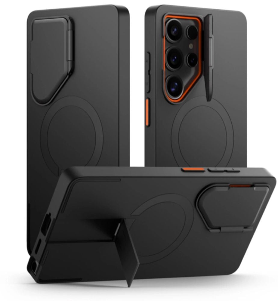 Tech-Protect Kevlar Aura MagSafe Case til Samsung Galaxy S25 Ultra - sort/orange