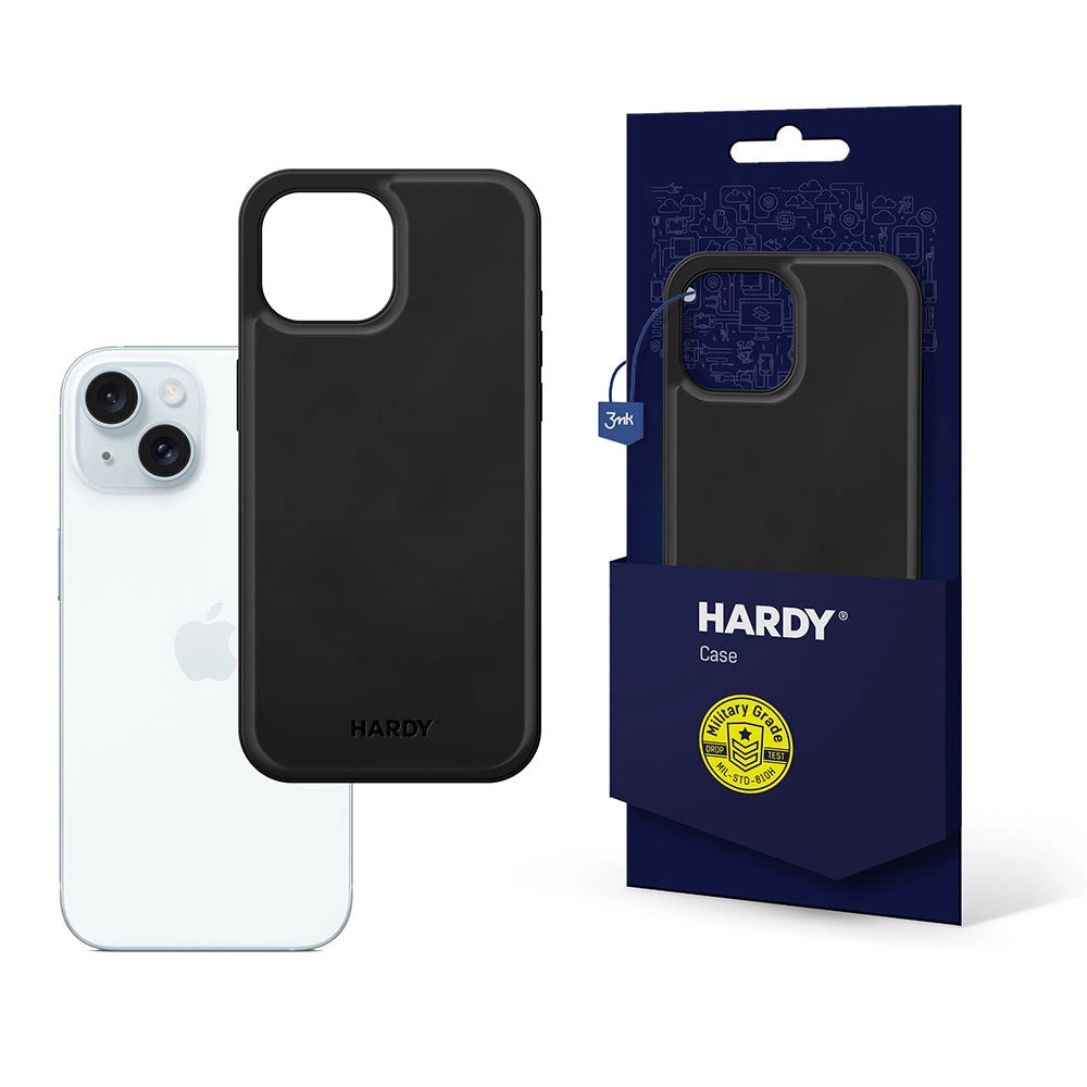 3mk Hardy Apple Silky Leather MagCase til Apple iPhone 15 Plus - sort