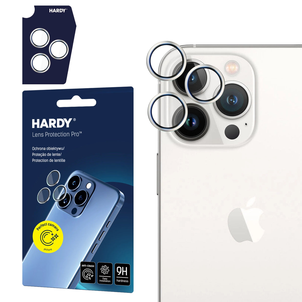 3mk HARDY Lens Protection Pro Glass til Apple iPhone 14 Pro / 14 Pro Max - Sølv