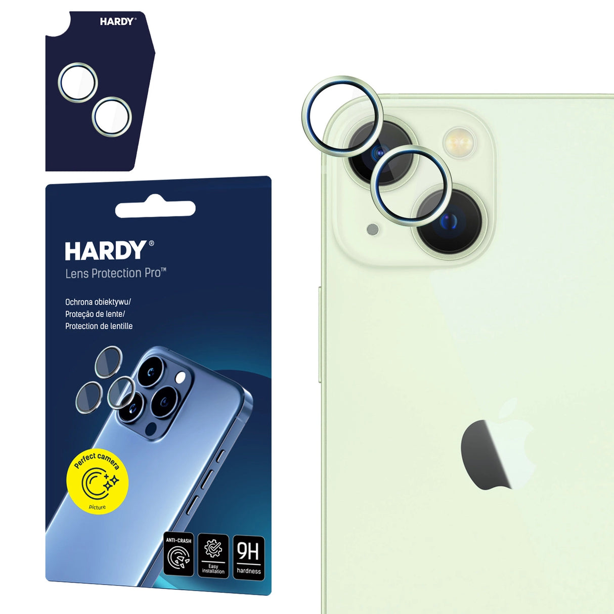 3mk HARDY Lens Protection Pro Glass til Apple iPhone 15 / 15 Plus - Grøn