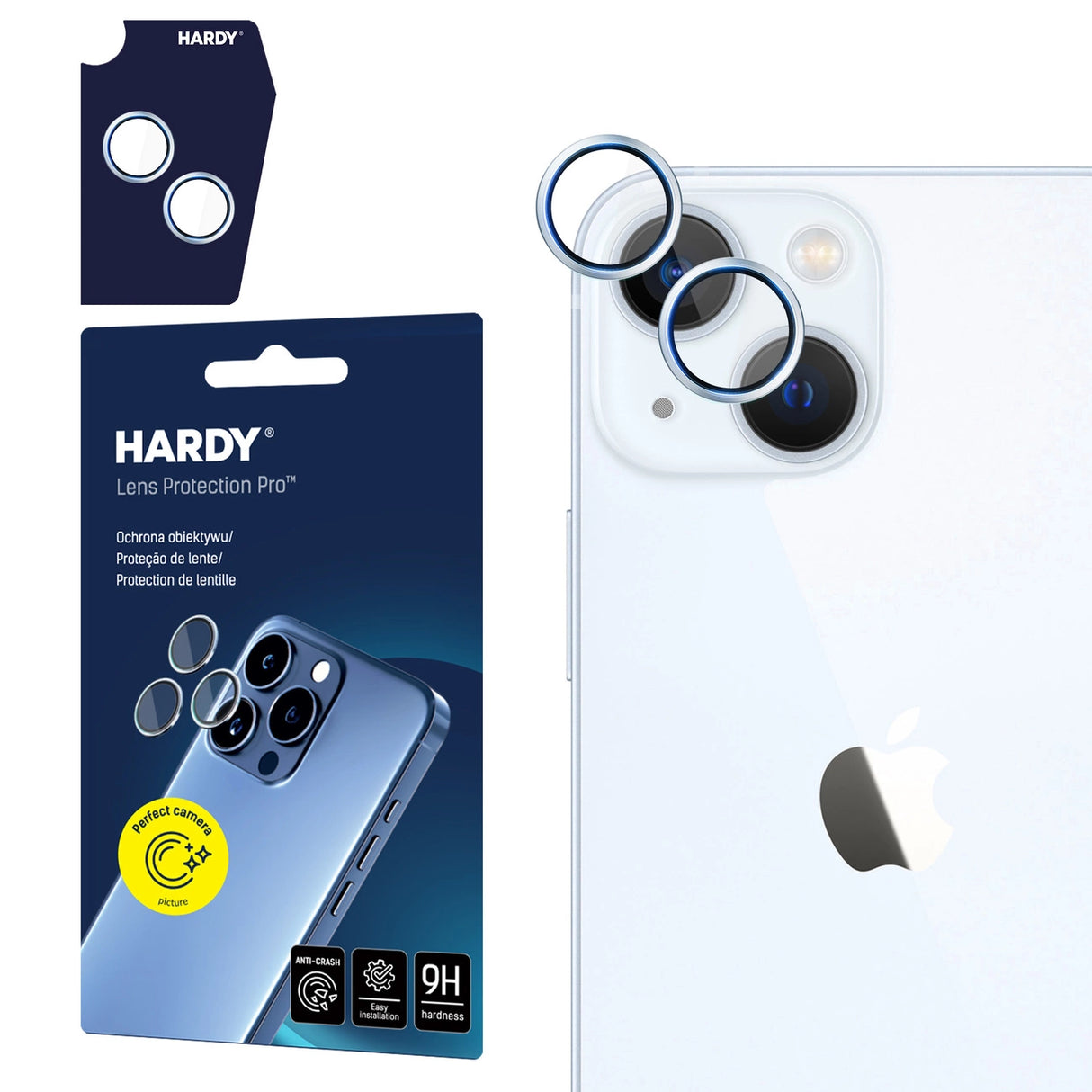 3mk HARDY Lens Protection Pro Glass til Apple iPhone 15 / 15 Plus - Blå