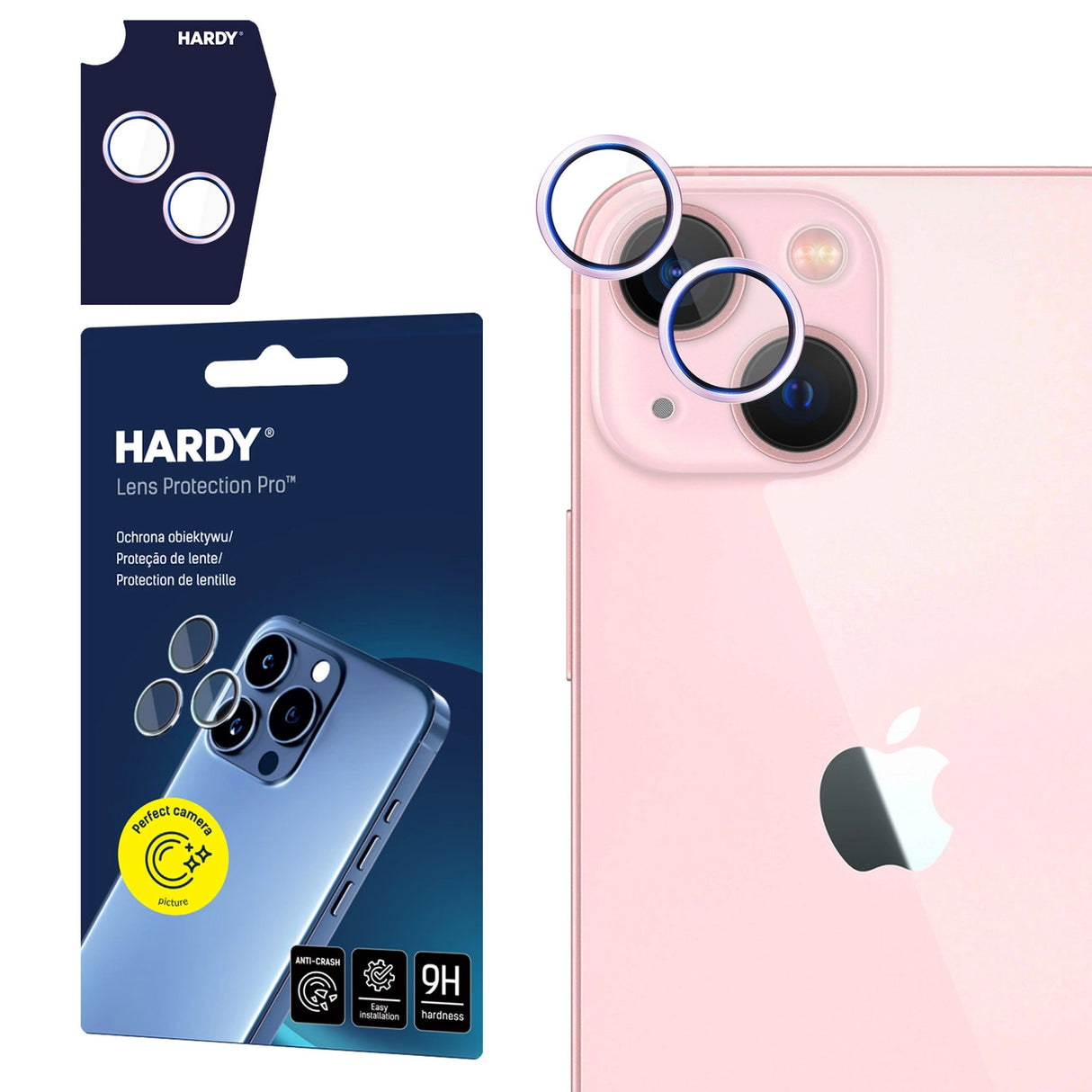 3mk HARDY Lens Protection Pro Glass til Apple iPhone 15 / 15 Plus - Pink