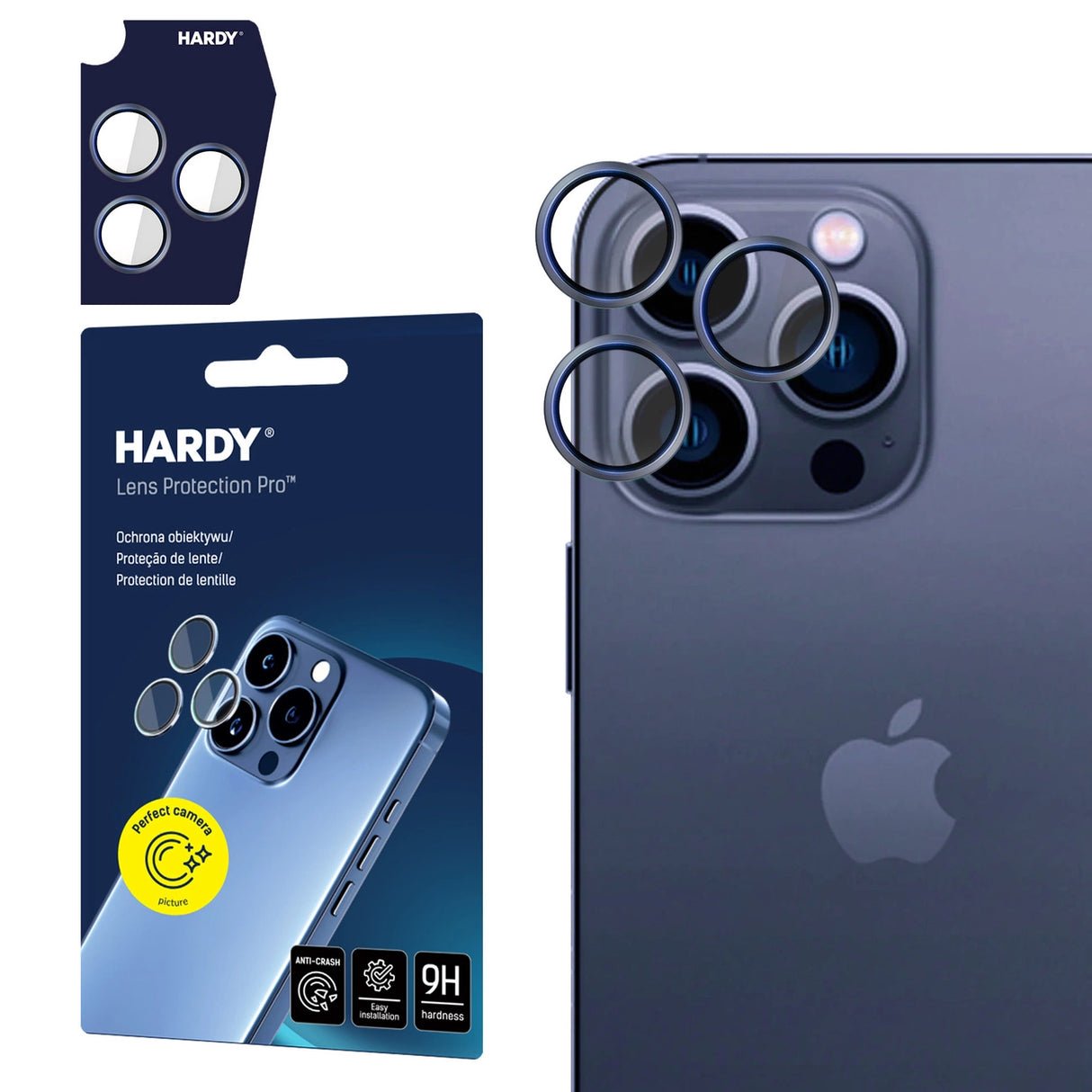 3mk HARDY Lens Protection Pro Glass til Apple iPhone 15 Pro - Blå