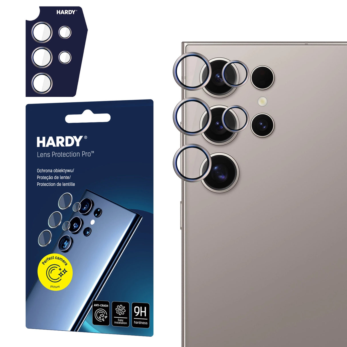 3mk HARDY Lens Protection Pro Glass til Samsung Galaxy S24 Ultra - Grå